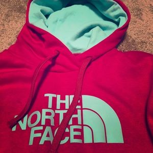 Pink and Mint North Face Hoodie